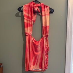 Vibrant Halter Tie-Dye Dress